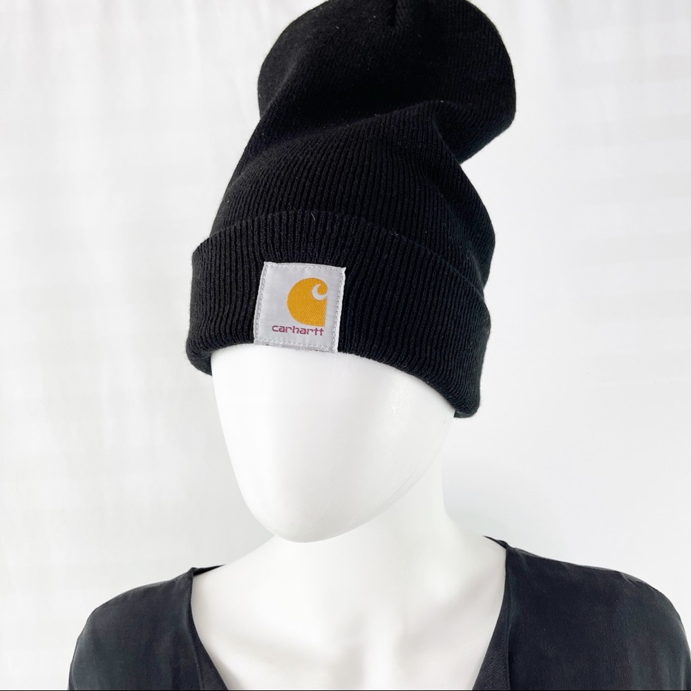 Carhartt Black Knit Beanie Knit Hat Unisex Adults - Picture 1 of 2